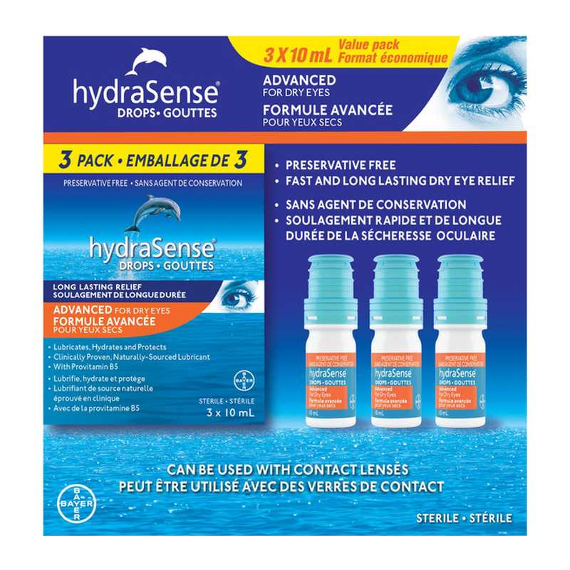Hydrasense Advanced Eyedrops 3 × 10 mL