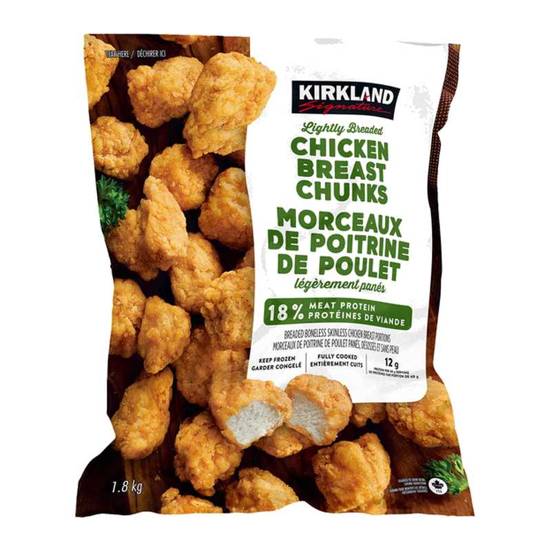 Kirkland Lightly Breaded Chicken Breast Chunks 1.8 kg