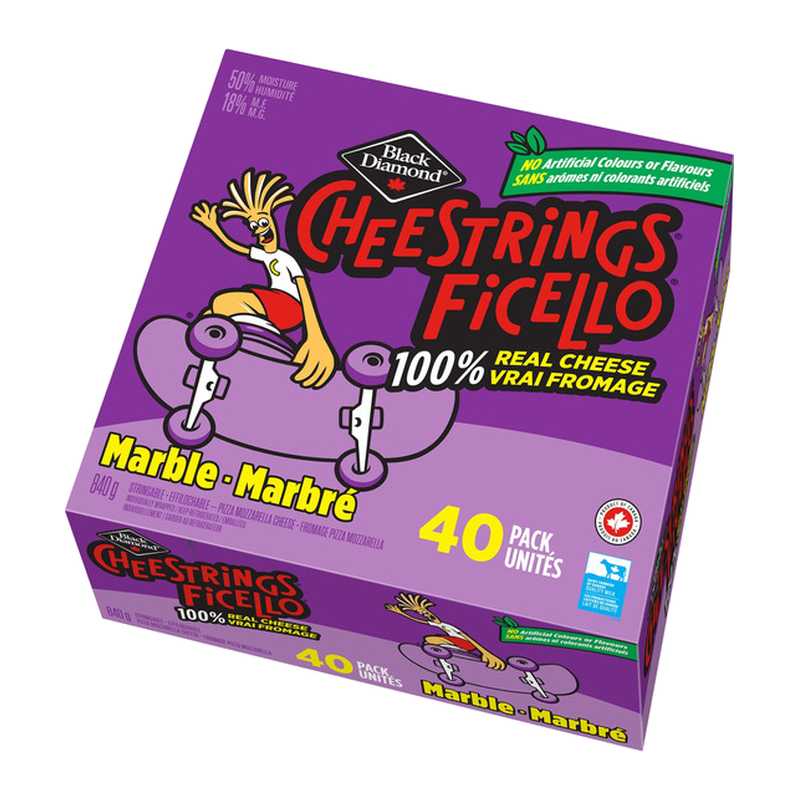 Black Diamond Cheese Strings Marbelicious 40 × 21 g