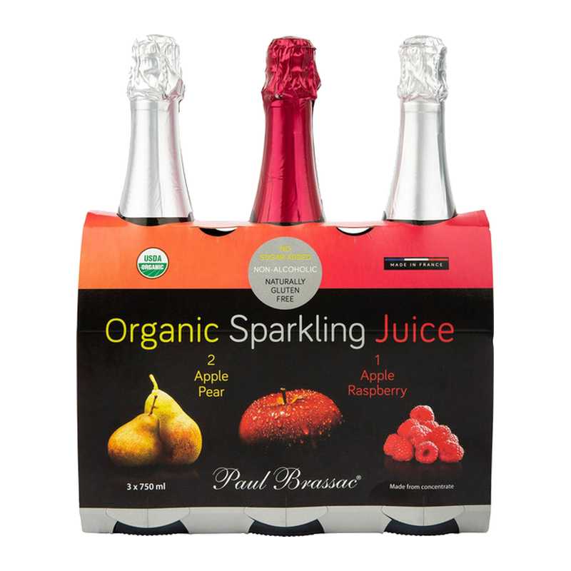 Paul Brassac Organic Sparkling Juice 3 × 750 mL
